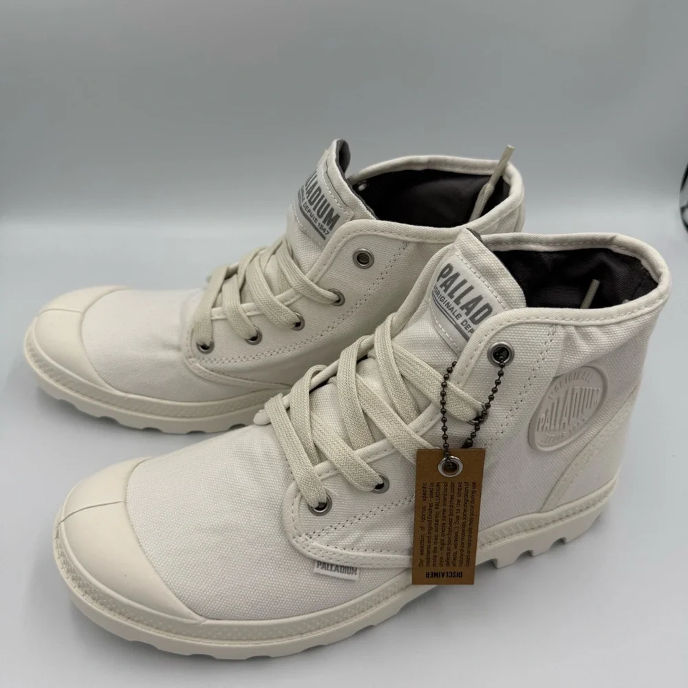 Palladium Womens Pampa Star White Round Toe Zippered Ankle Boots‎ Size 9.5 New